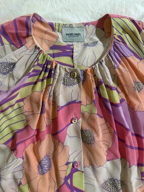 Rachel Comey Silk Blouse in Pink Floral